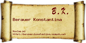 Berauer Konstantina névjegykártya